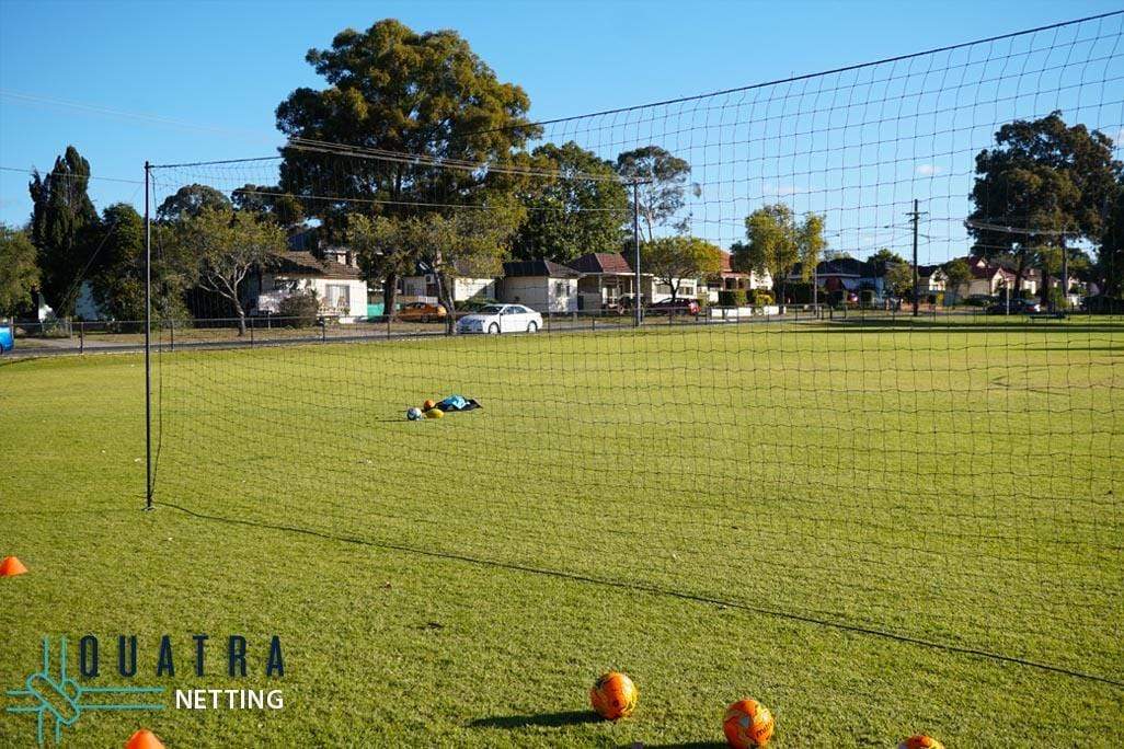 Quatra Sports Netting Ball Stop Barrier Nets with Support Posts - 100mm sq (Multiple Sizes)