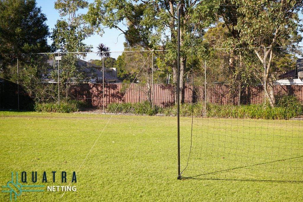 Quatra Sports Netting Ball Stop Barrier Nets with Support Posts - 100mm sq (Multiple Sizes)